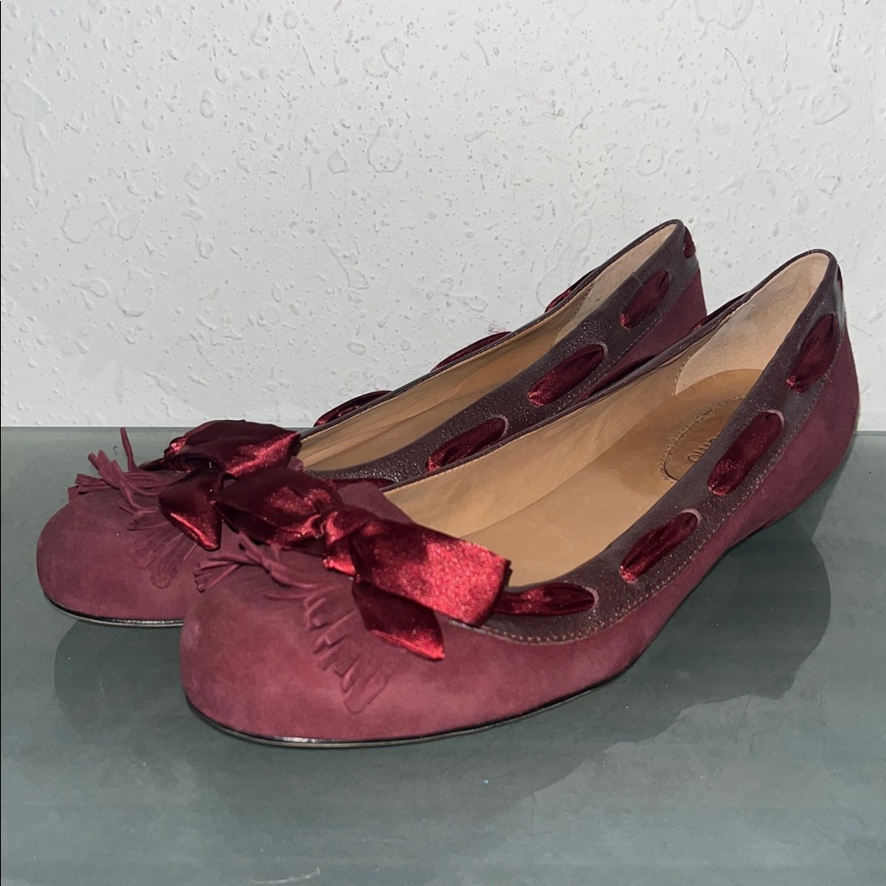 Corso Como Velvet satin bow romantic flats
